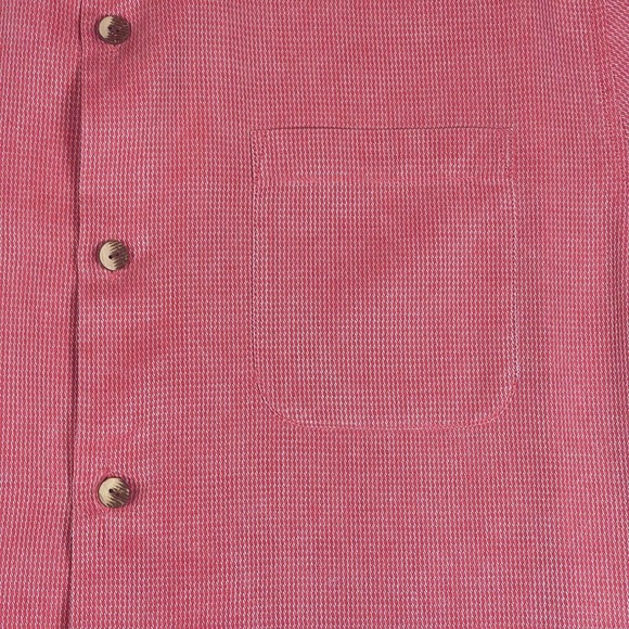 Tommy Bahama Mens L Short Sleeve Silk Shirt Pink Relaxed Fit Pocket 100% Silk - Picture 3 of 12